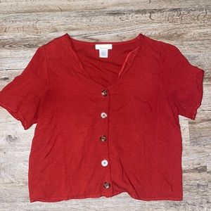 Urban Romantics Crop Blouse with Buttons